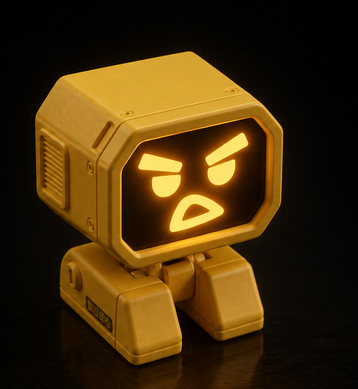 Evilbot 活力黄桌面机器人 45 度外观 Demo